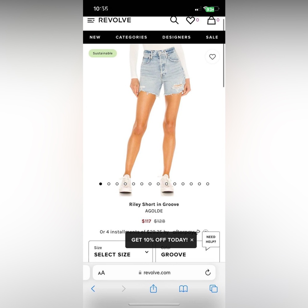 23 inch waist Long / Bermuda Jean AGOLDE shorts.